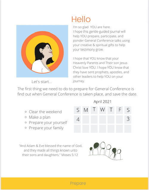2021 Prepare for General Conference - Use your creative and spiritual gifts to prepare, participate, ponder - Spiral Bound